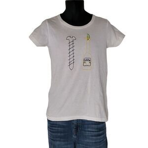 Corona Tshirts‎ Unisex Sz M Handmade White Hand Stitched Short Sleeve Everyday
